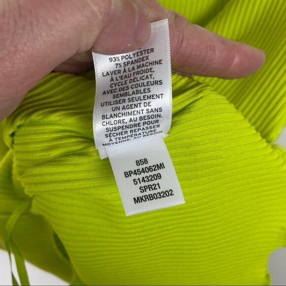 NEW Nordstrom BP Lime Neon Green Lettuce Edge Tank Top Size Small Ribbed Retro S - Picture 8 of 14